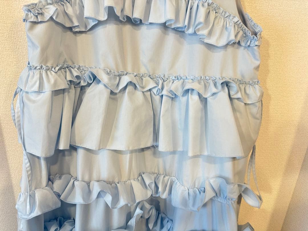 merry jenny フリルティアードワンピース　ブルー