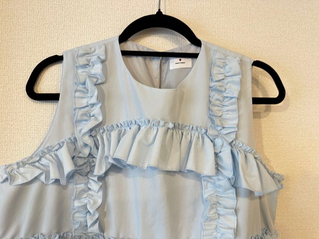 merry jenny フリルティアードワンピース　ブルー