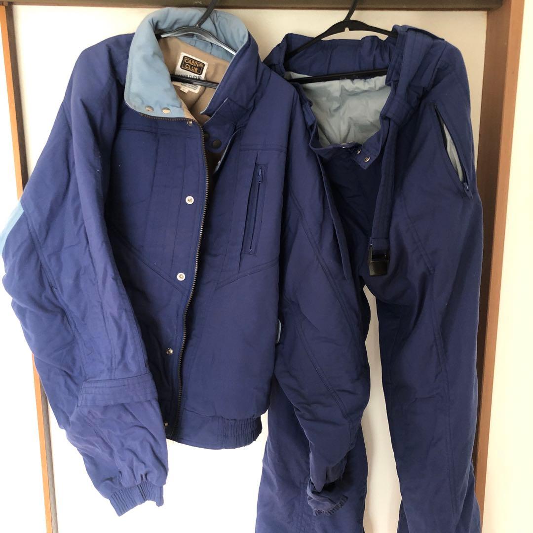 ネイビー スキーウェア M 中綿入り ジャケットとパンツセット