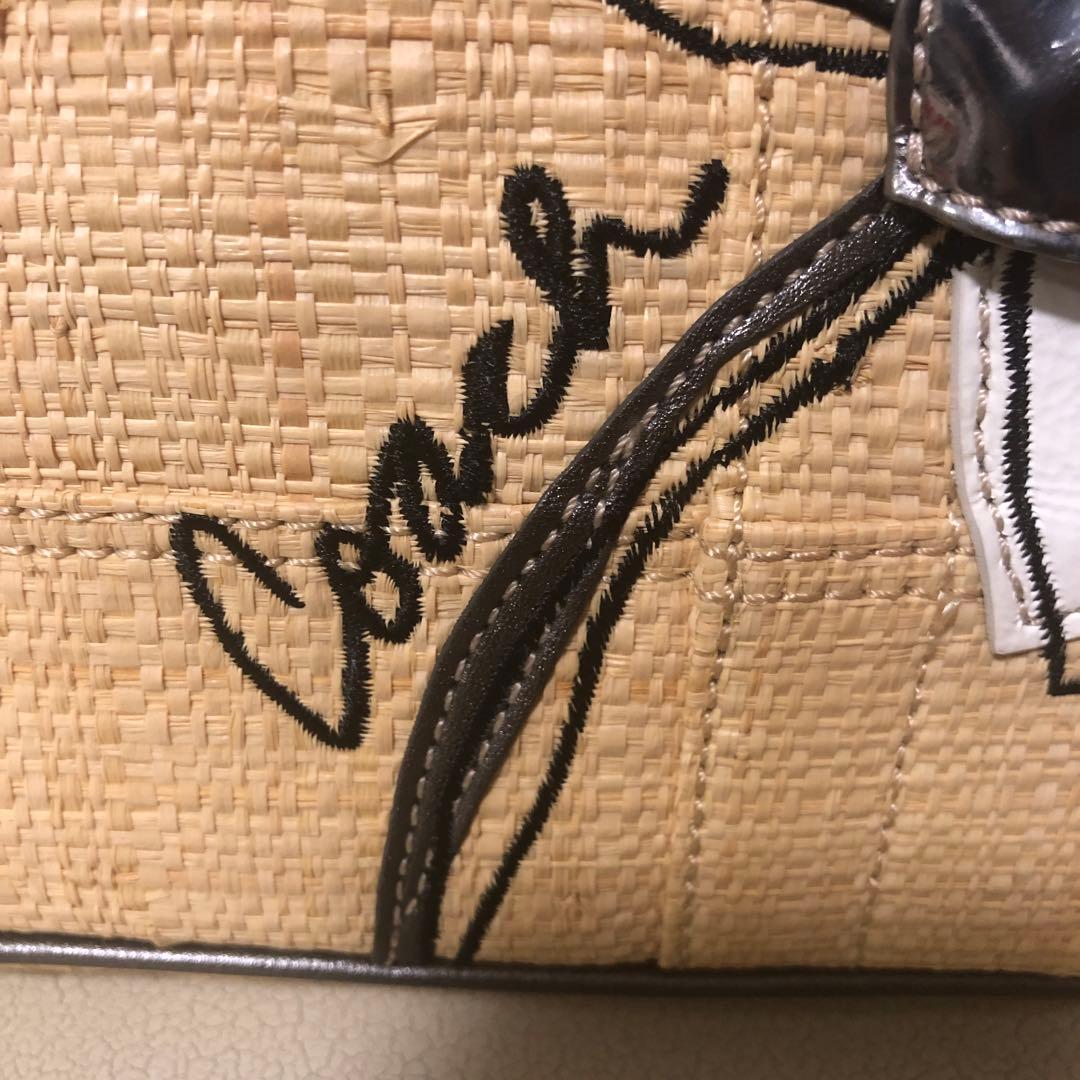 COACHストロートートバッグ　フラワーハンプトンズ