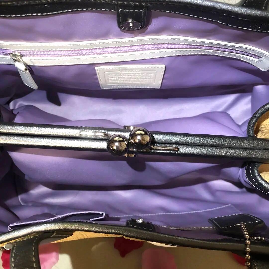 COACHストロートートバッグ　フラワーハンプトンズ