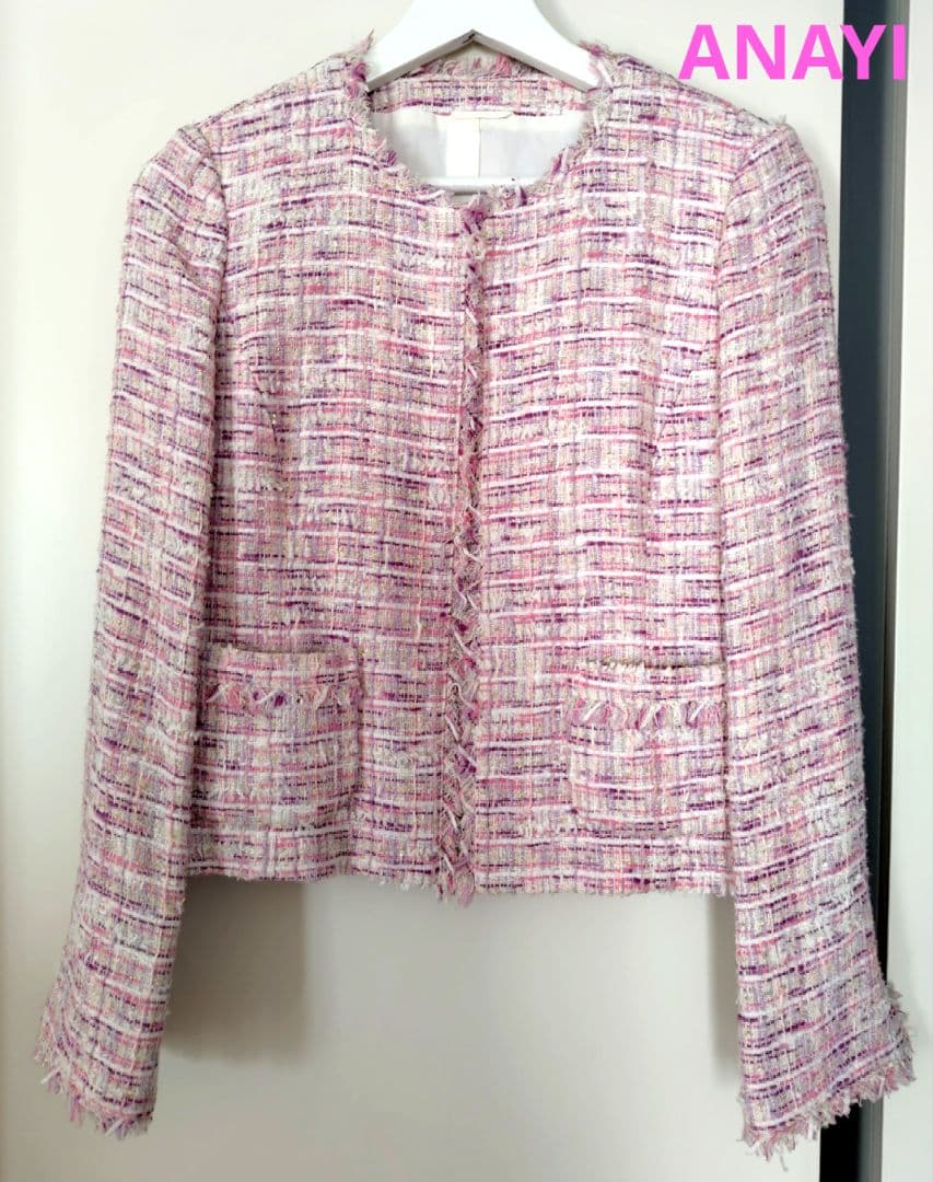ANAYI アナイ ツィード ジャケット ピンク系 未使用