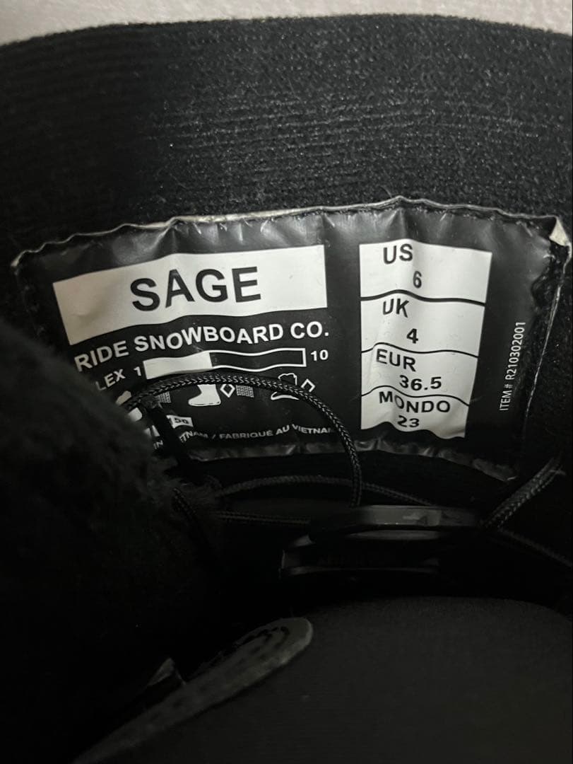 RIDE BOARD SAGE 女性用スノーボードブーツ US 6