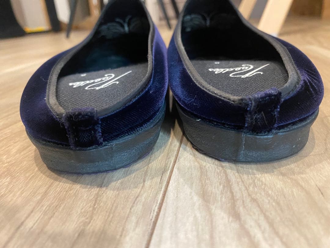 Needles ベルベットミュール ネイビー 8