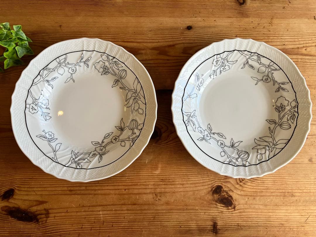 ジノリ　ベッキオラマージュノア　24スーププレート×2