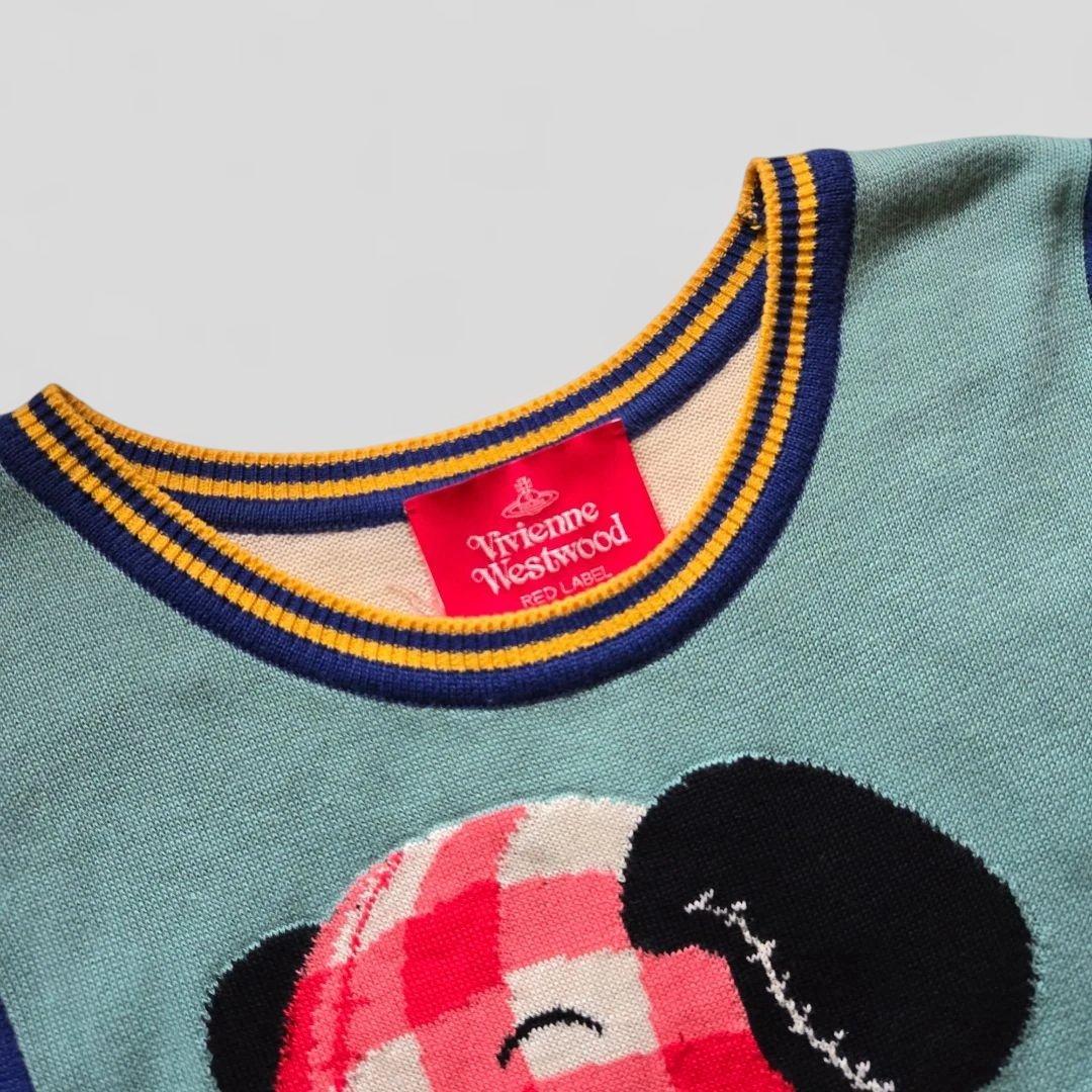 ヴィヴィアンウエストウッド　ドッグ柄 犬 チェック ニット ベスト オーブ刺繍