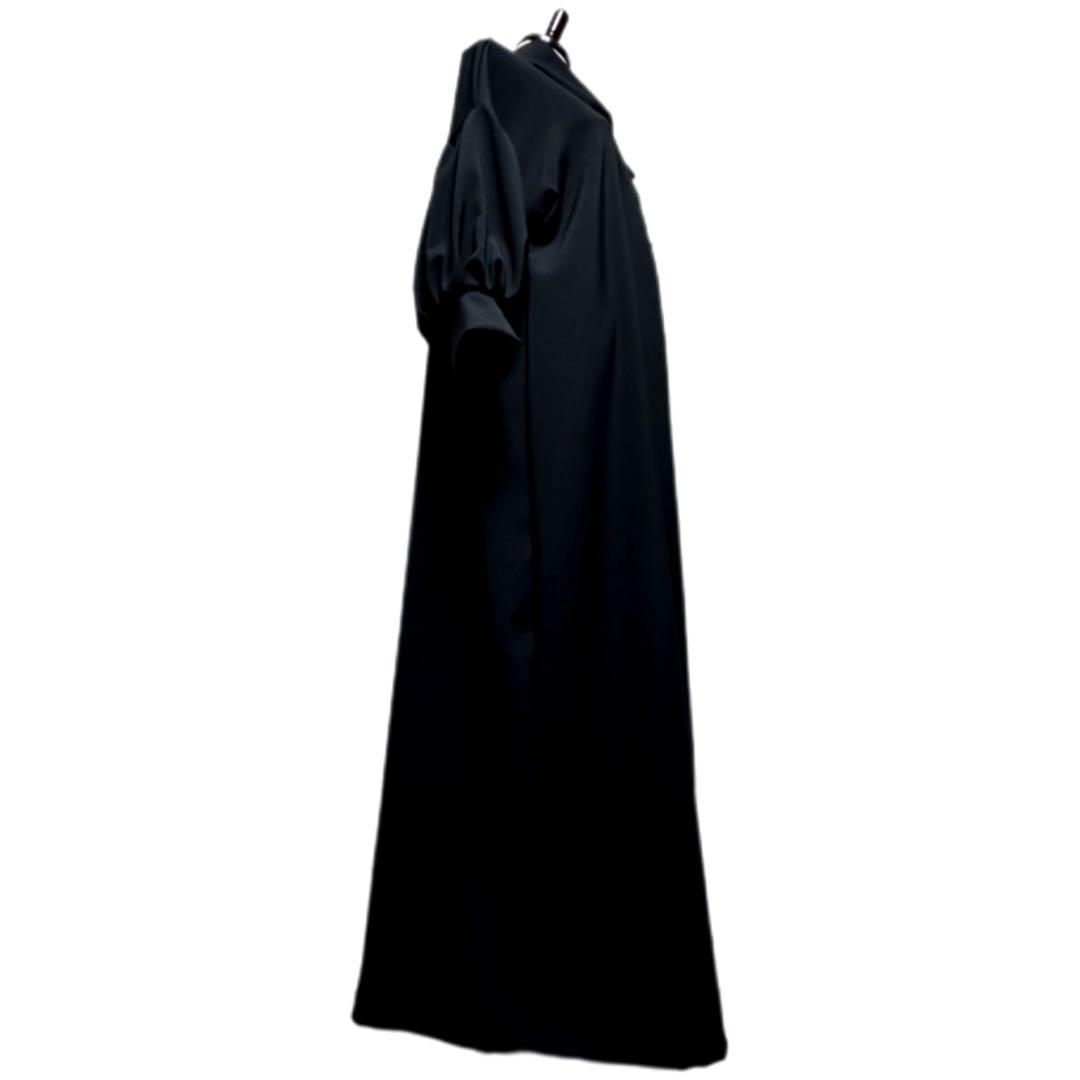 振袖　着物リメイク　ドレス　黒×金彩椿や菊や梅　和柄　ワンピース　ハンドメイド