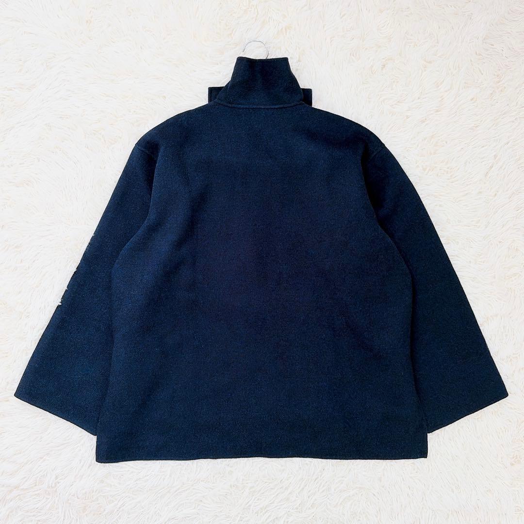 【美品】ソフィードール　ラムウールカシミヤリバーショートコート　ネイビー