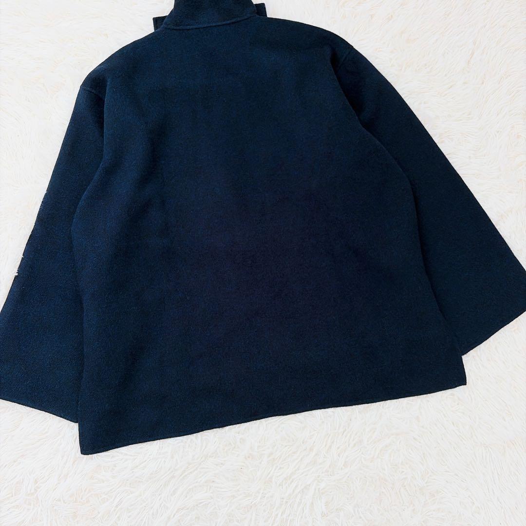 【美品】ソフィードール　ラムウールカシミヤリバーショートコート　ネイビー