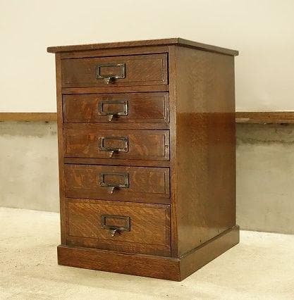 昭和レトロ 小引き出し 5段 5杯 小抽斗 木製 木箱 古家具 収納