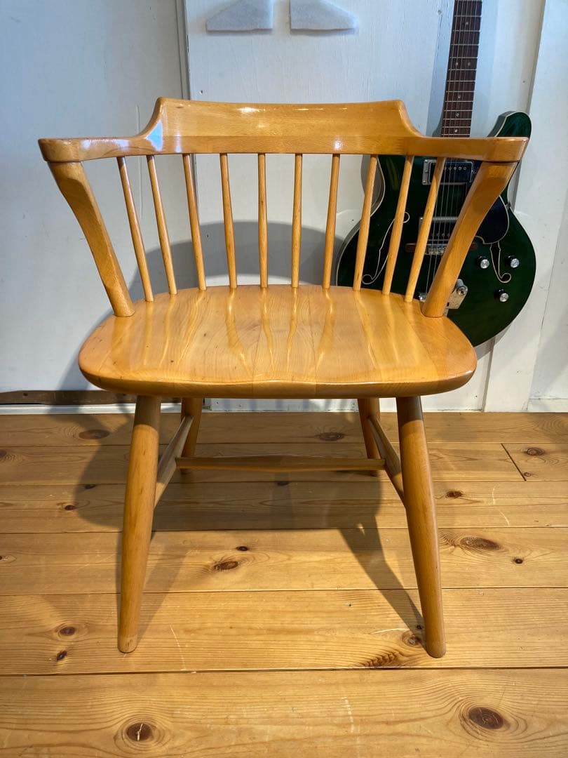 ②画像65枚 キツツキ ダイニングチェア ナチュラル 昭和56年 アーム コロニ