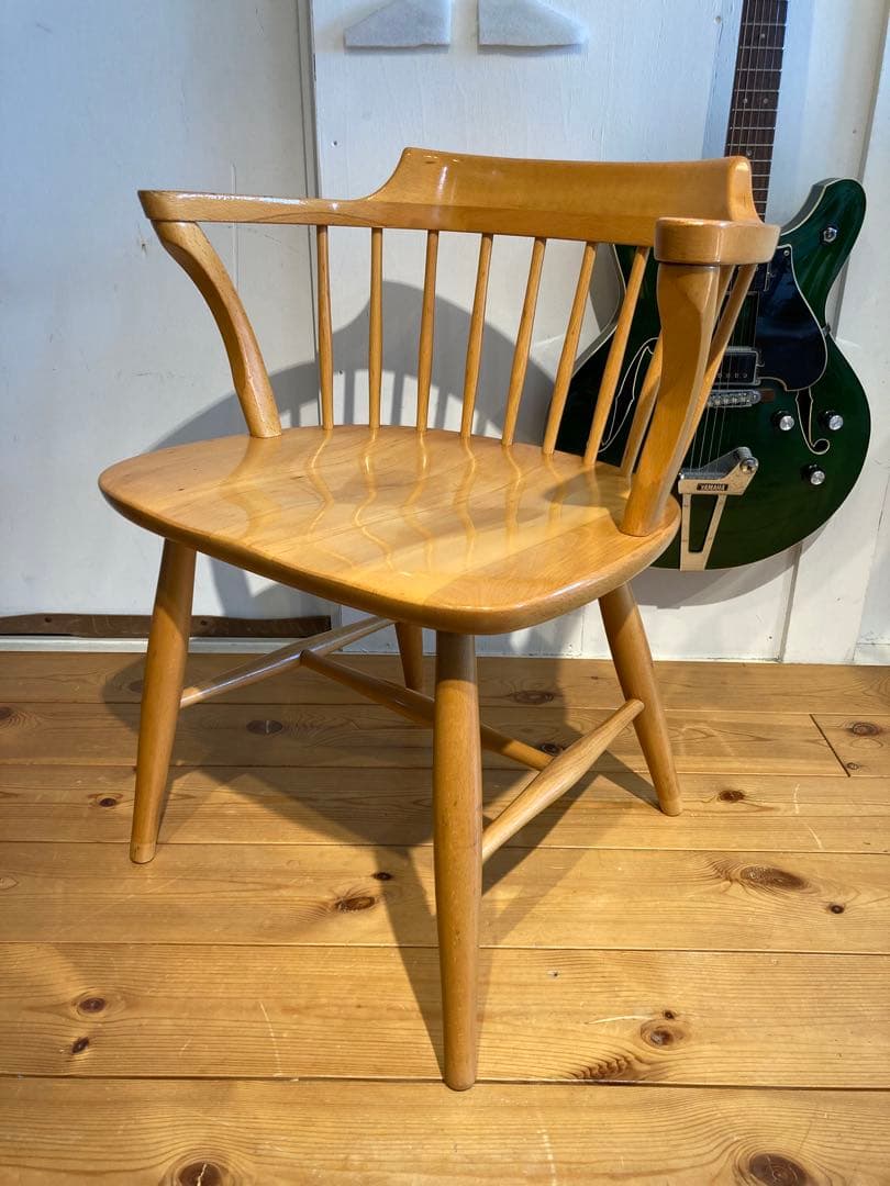 ②画像65枚 キツツキ ダイニングチェア ナチュラル 昭和56年 アーム コロニ