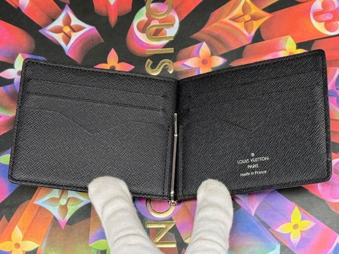 超極美品！ICチップ搭載 ルイヴィトン　パンス　マネークリップ付き財布　黒系