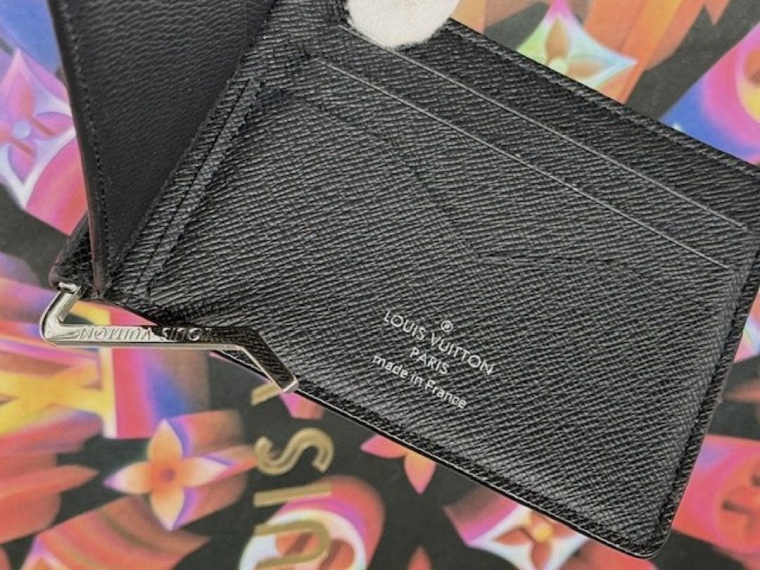 超極美品！ICチップ搭載 ルイヴィトン　パンス　マネークリップ付き財布　黒系