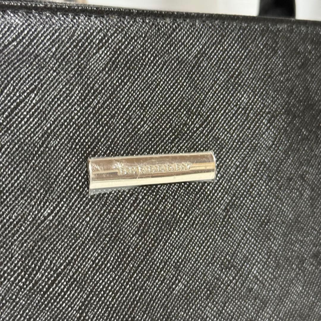 ⭐️未使用⭐️　バーバリー　ノバチェック　ハンドバッグ　ブラック　レザー