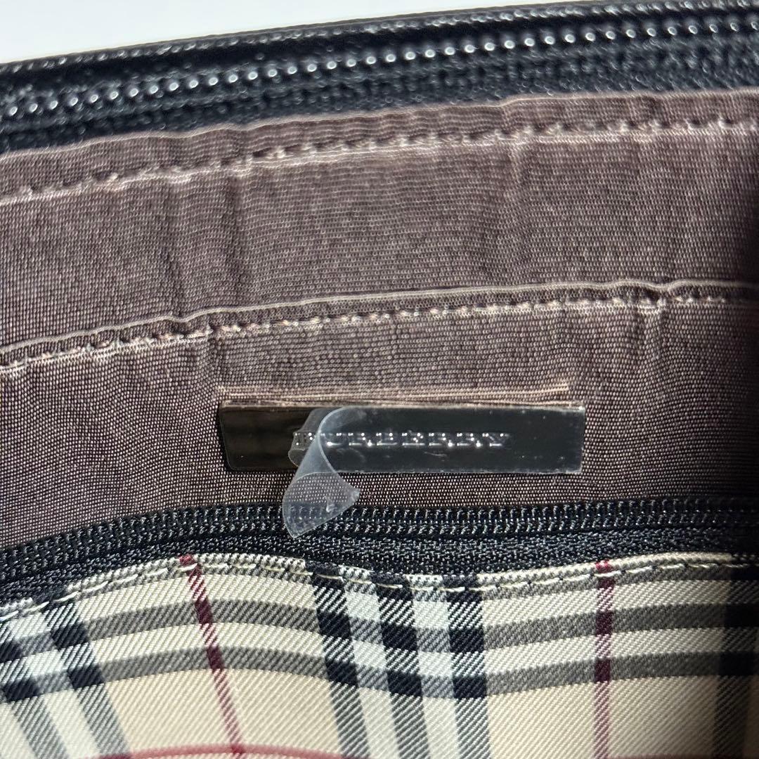 ⭐️未使用⭐️　バーバリー　ノバチェック　ハンドバッグ　ブラック　レザー