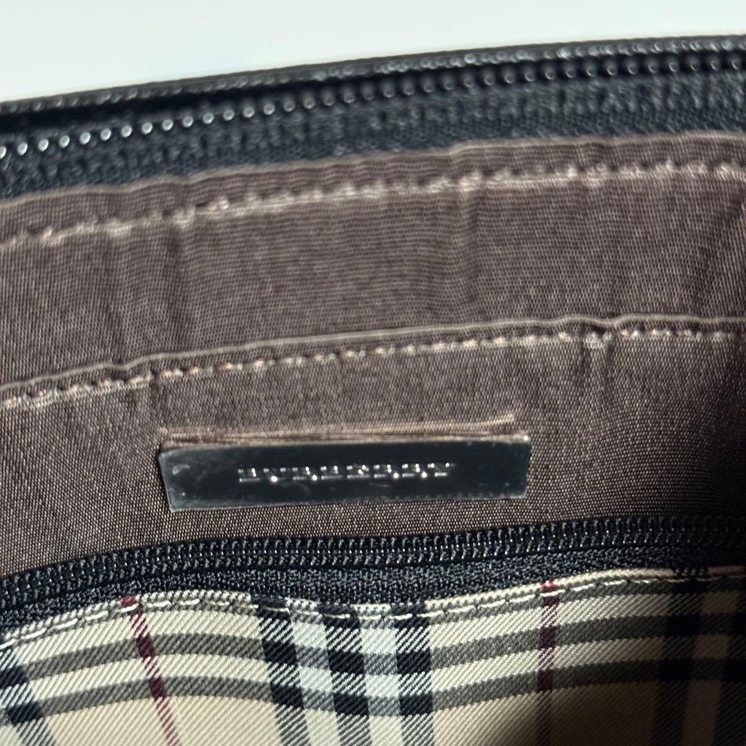 ⭐️未使用⭐️　バーバリー　ノバチェック　ハンドバッグ　ブラック　レザー