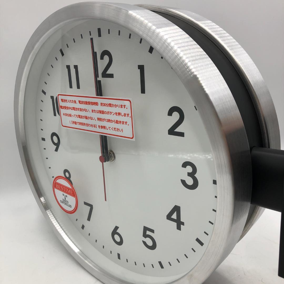 ベスタイム RC296B 両面壁掛け時計 掛け時計 電波時計/Y31026-J1
