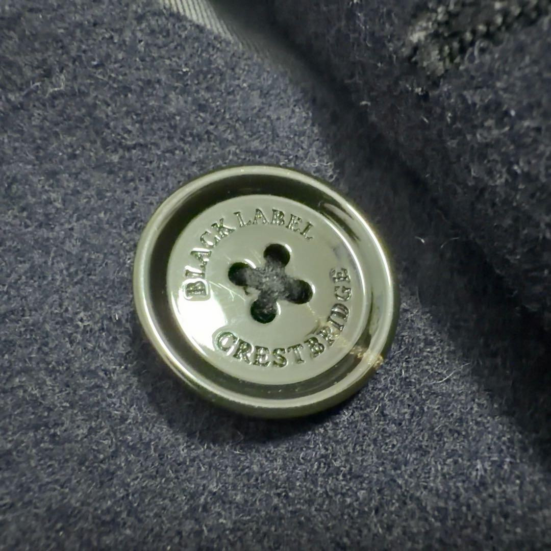 ブラックレーベルクレストブリッジ ウールコート M チェック 紺 三陽商会