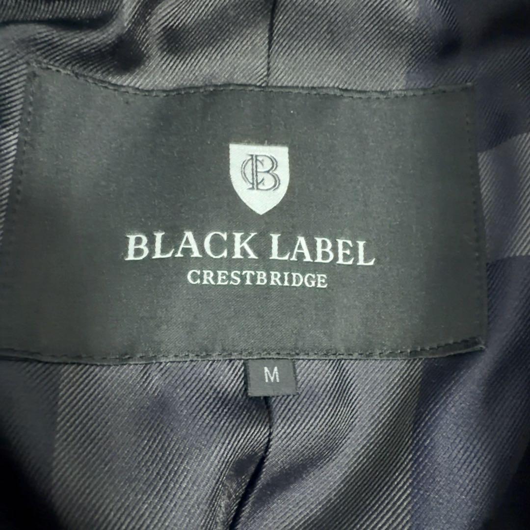 ブラックレーベルクレストブリッジ ウールコート M チェック 紺 三陽商会