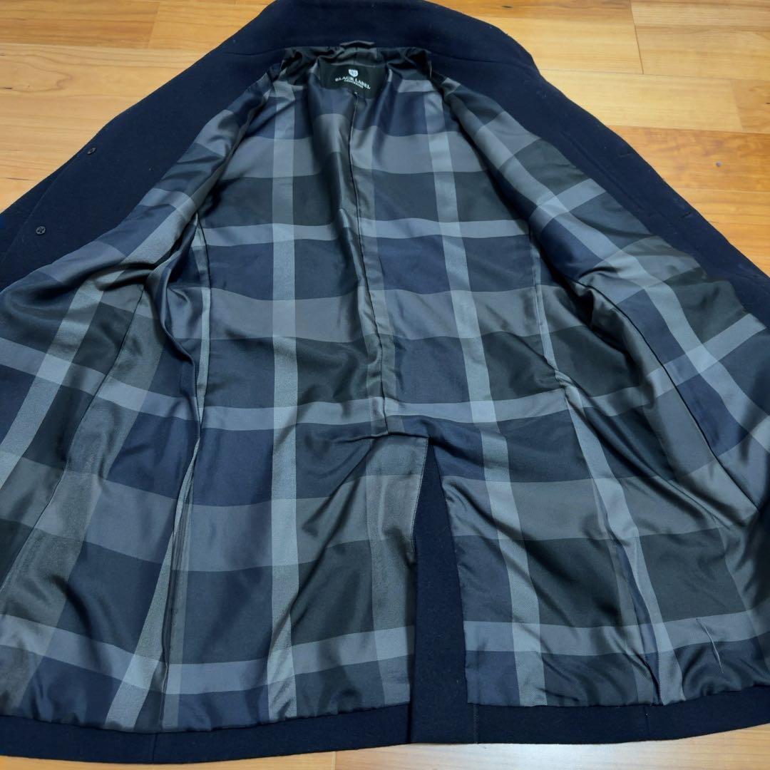 ブラックレーベルクレストブリッジ ウールコート M チェック 紺 三陽商会