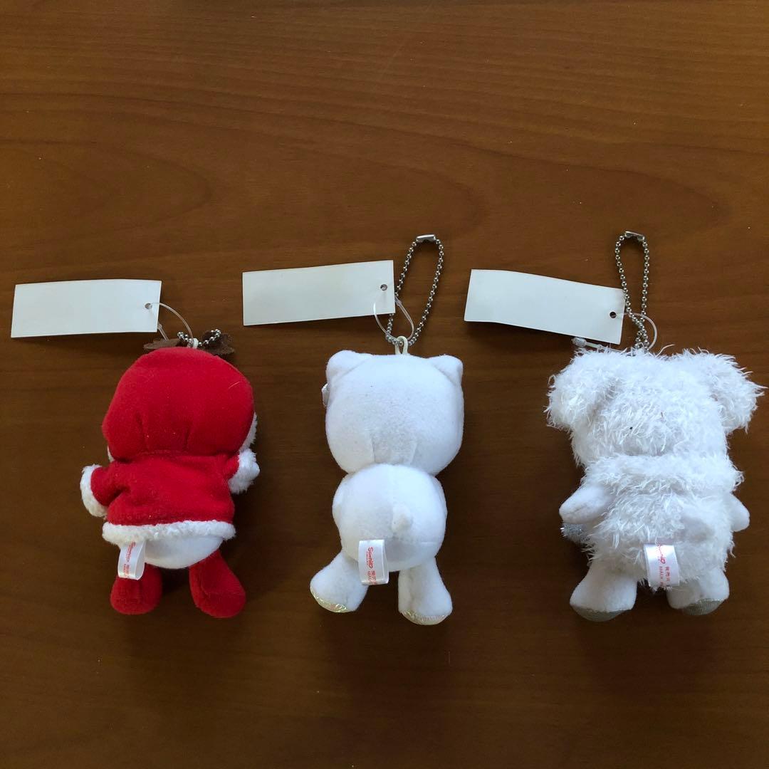 ぬいぐるみキーホルダー　キティちゃん（トナカイ、シロクマ、ウサギ）【３個セット】