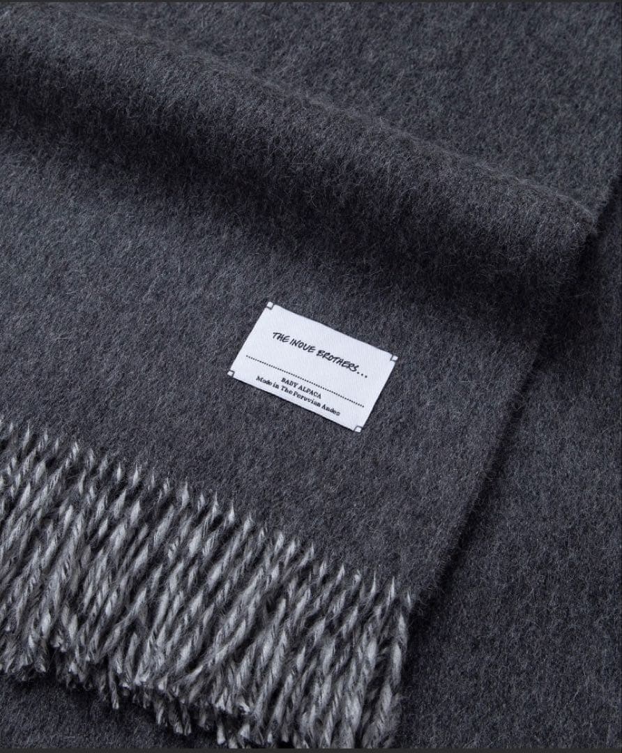 inoue brothers マフラー ダークグレー 大判