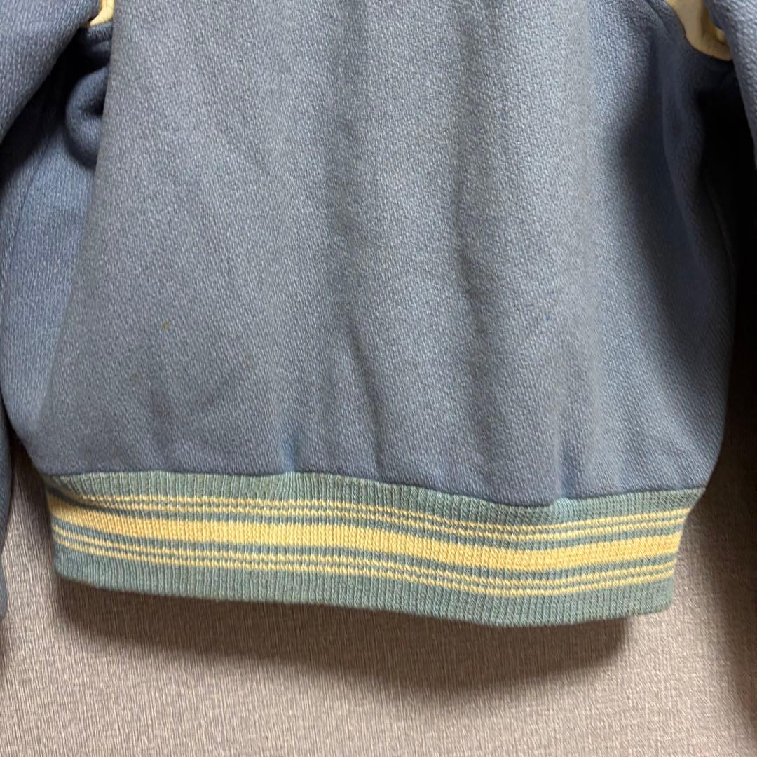 70s~ ビンテージ　ウールリブ　スカイブルー　スタジャン　レアカラー