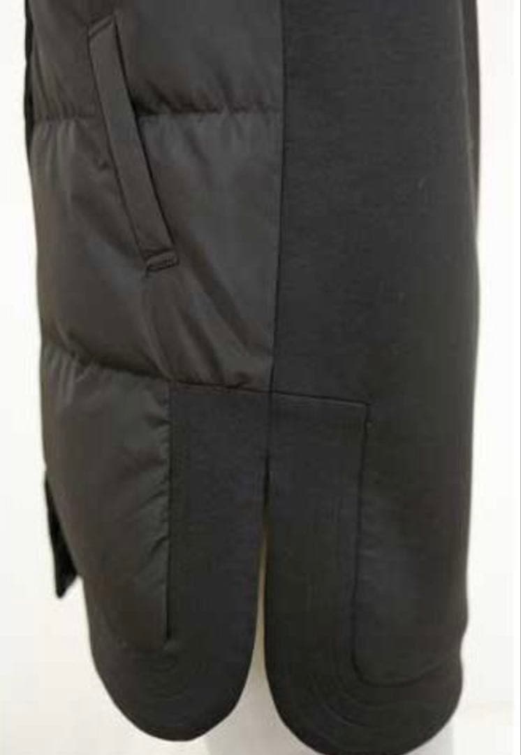 パシオーネ　フード付きロングダウンベスト ブラック