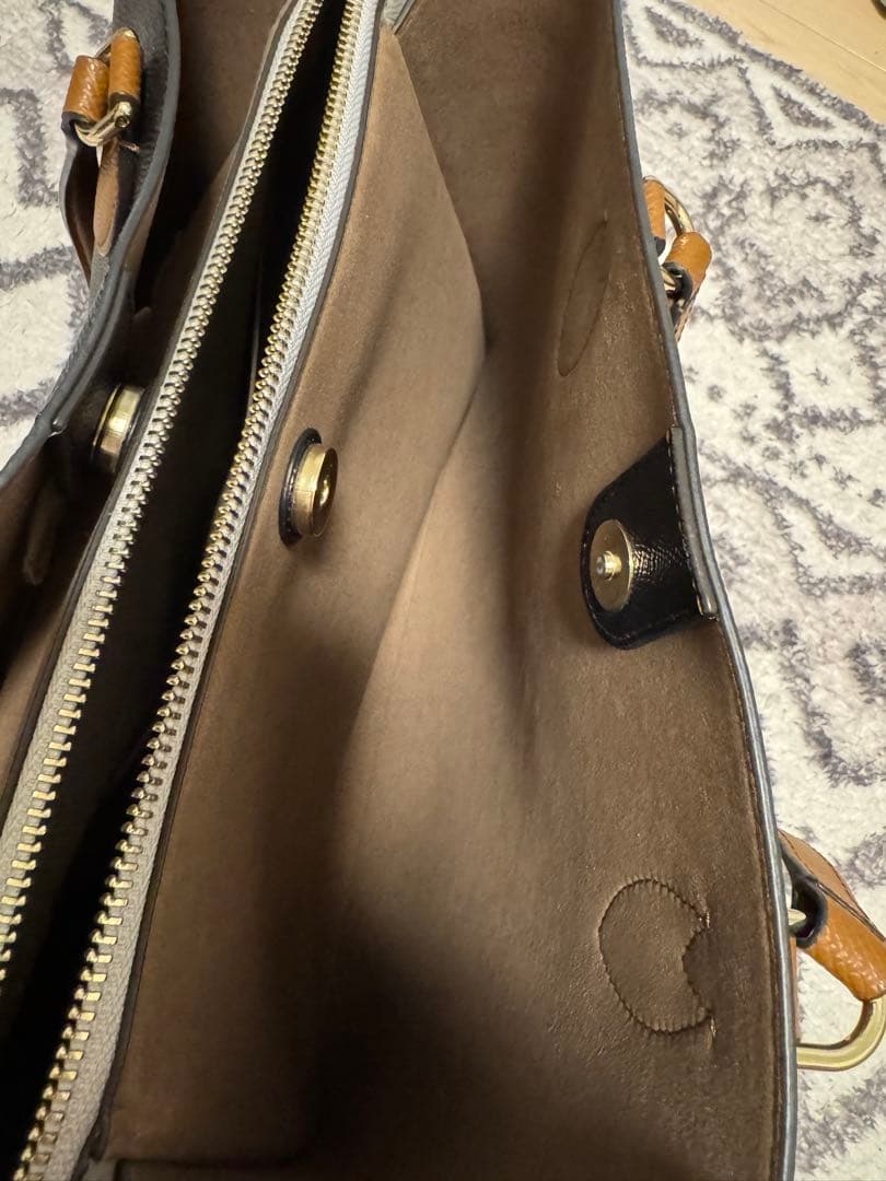 FURLA ビジネスバッグ 黒/ベージュ