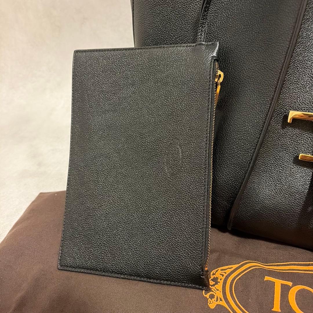 【極美品】トッズ Tタイムレス スモール ショッピングバッグ 黒 付属品完備