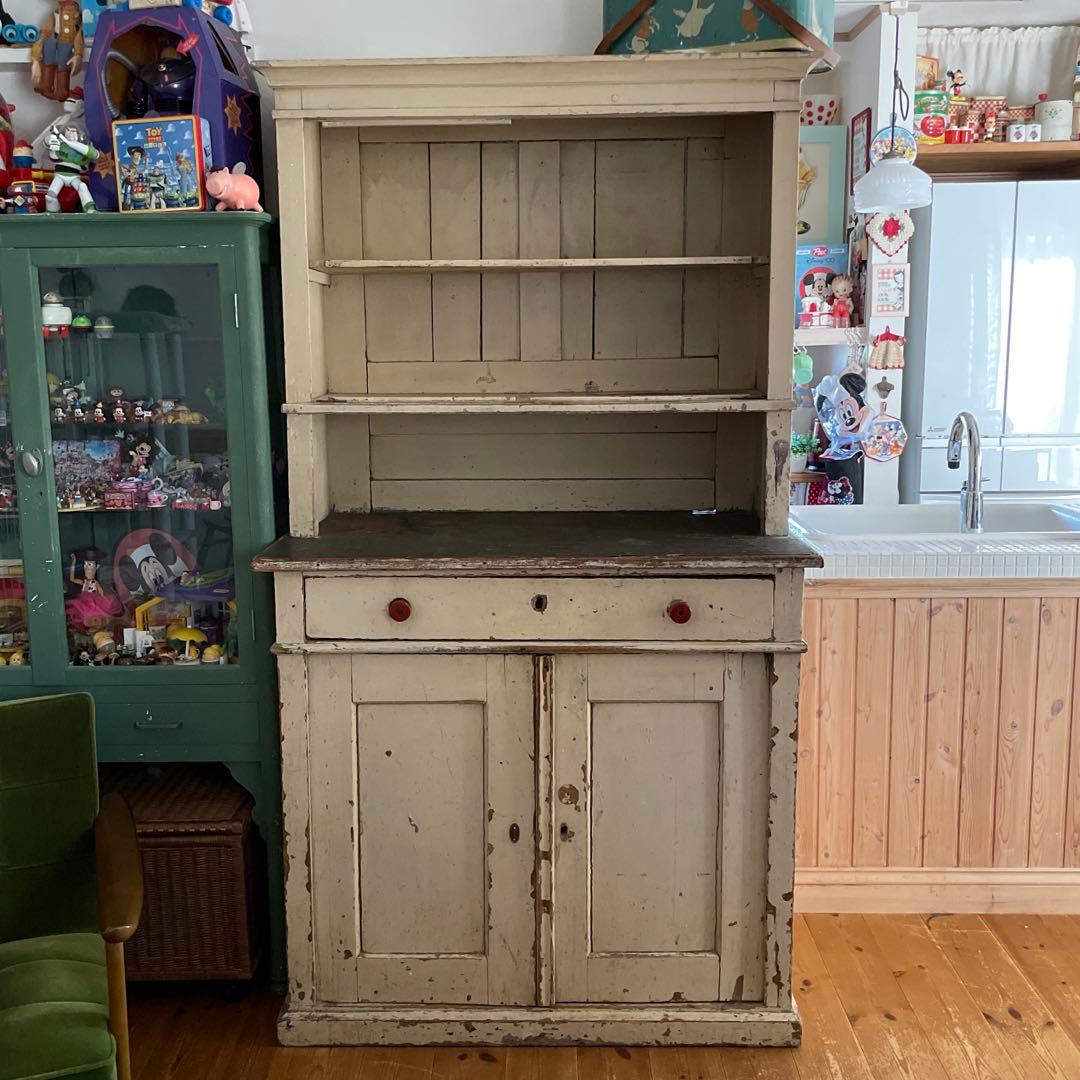 フランスアンティーク キッチンキャビネット カップボード 食器棚 ブロカント