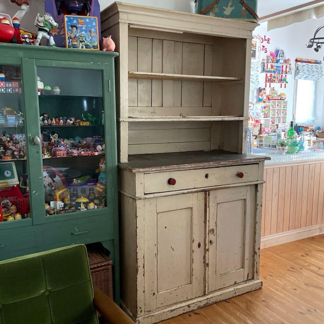 フランスアンティーク キッチンキャビネット カップボード 食器棚 ブロカント