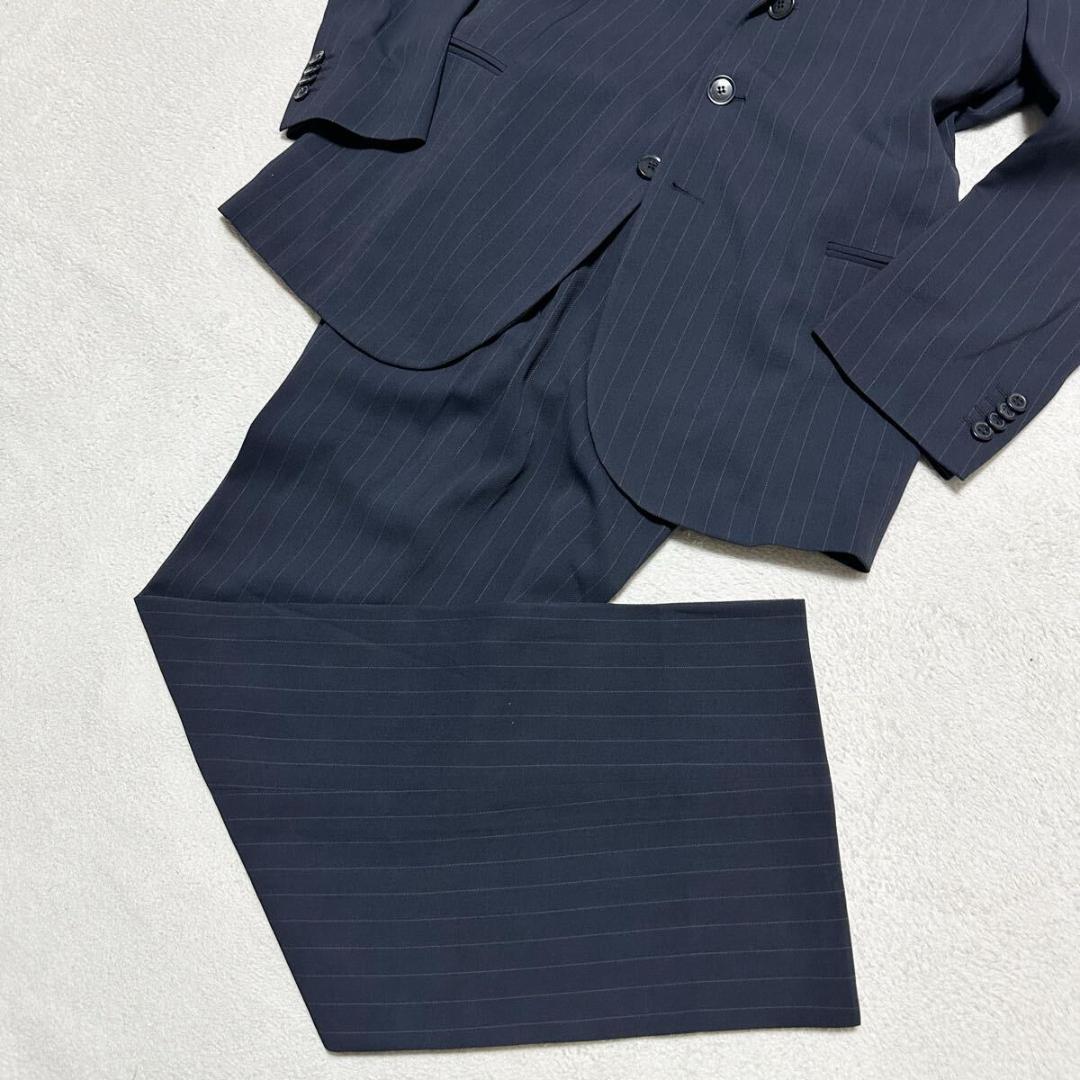 美品 ジョルジオアルマーニ 現行黒タグ 高級 スーツ 濃紺 M相当 015