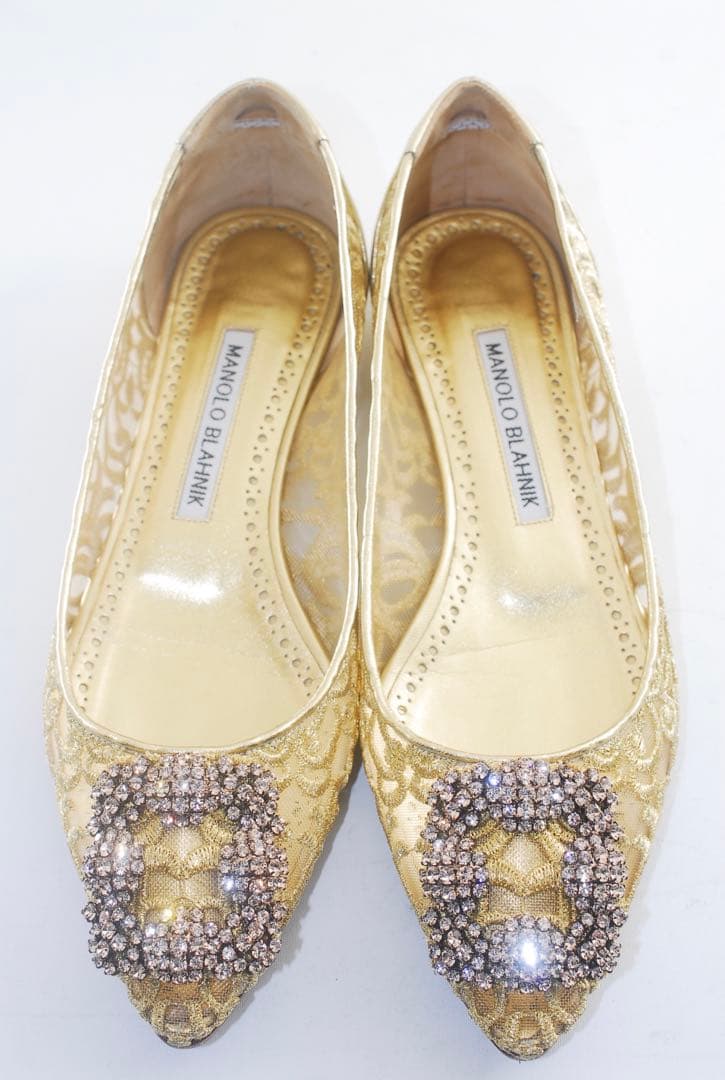 美品 マノロブラニク MANOLO BLAHNIK 23 50周年 ハンギシ