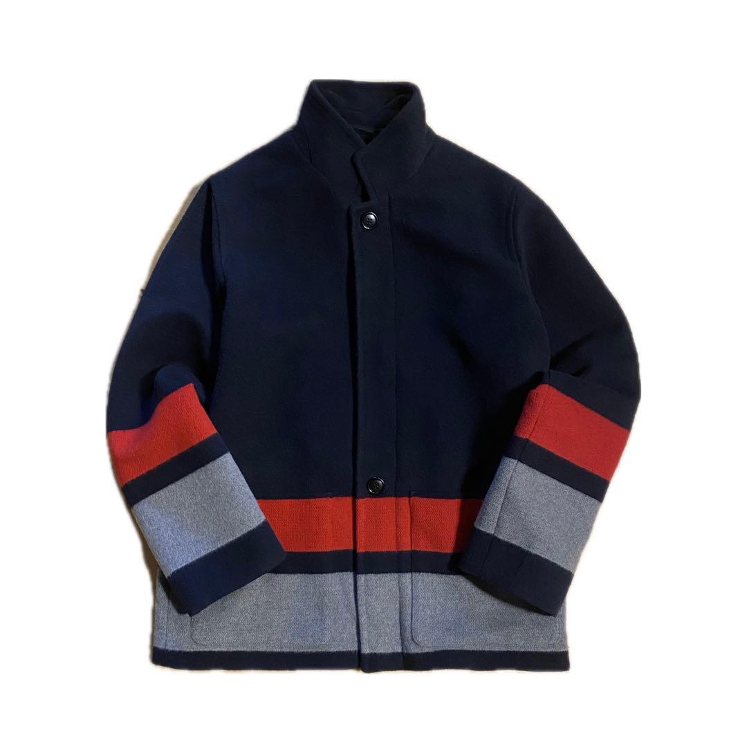 agni's b. アウター コート ネイビー グレー レッド