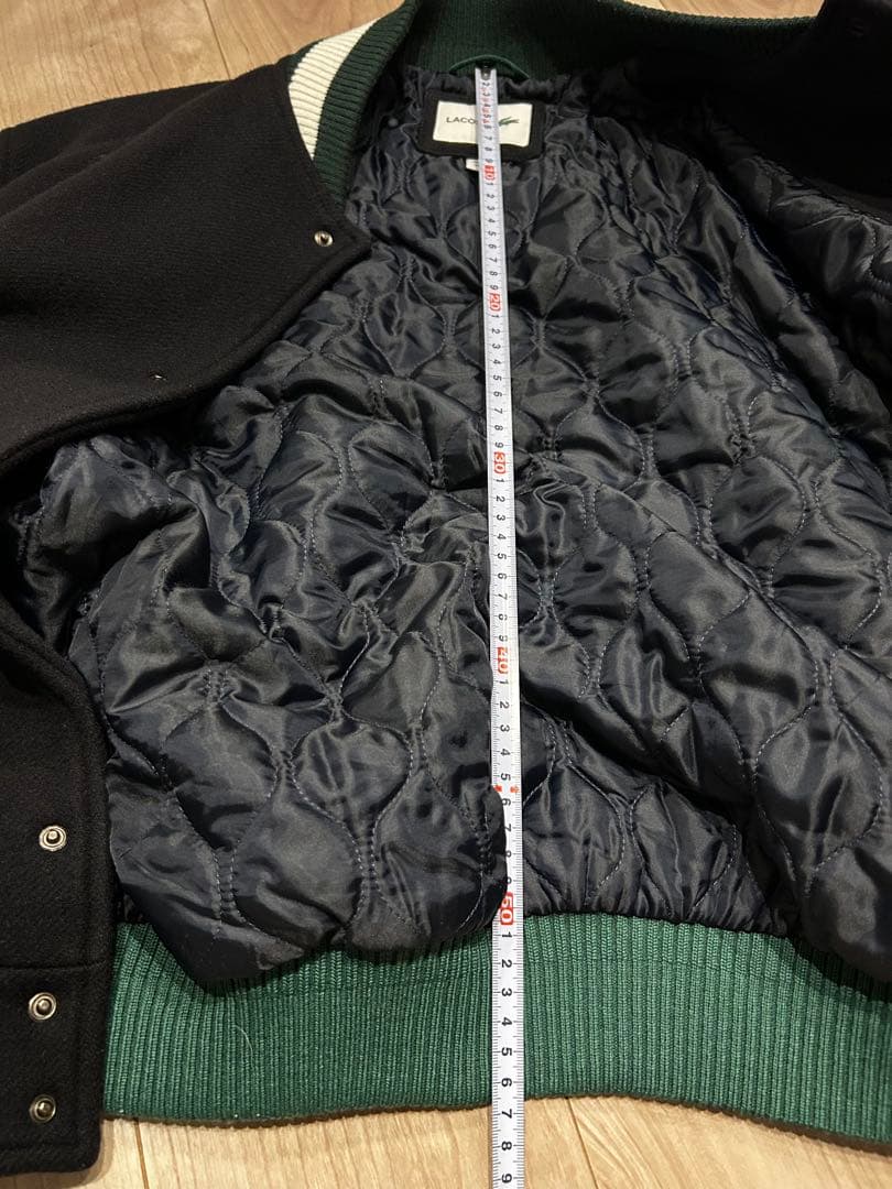 LACOSTE スタジャン ウールブレンド ロゴ ワッペン Mサイズ