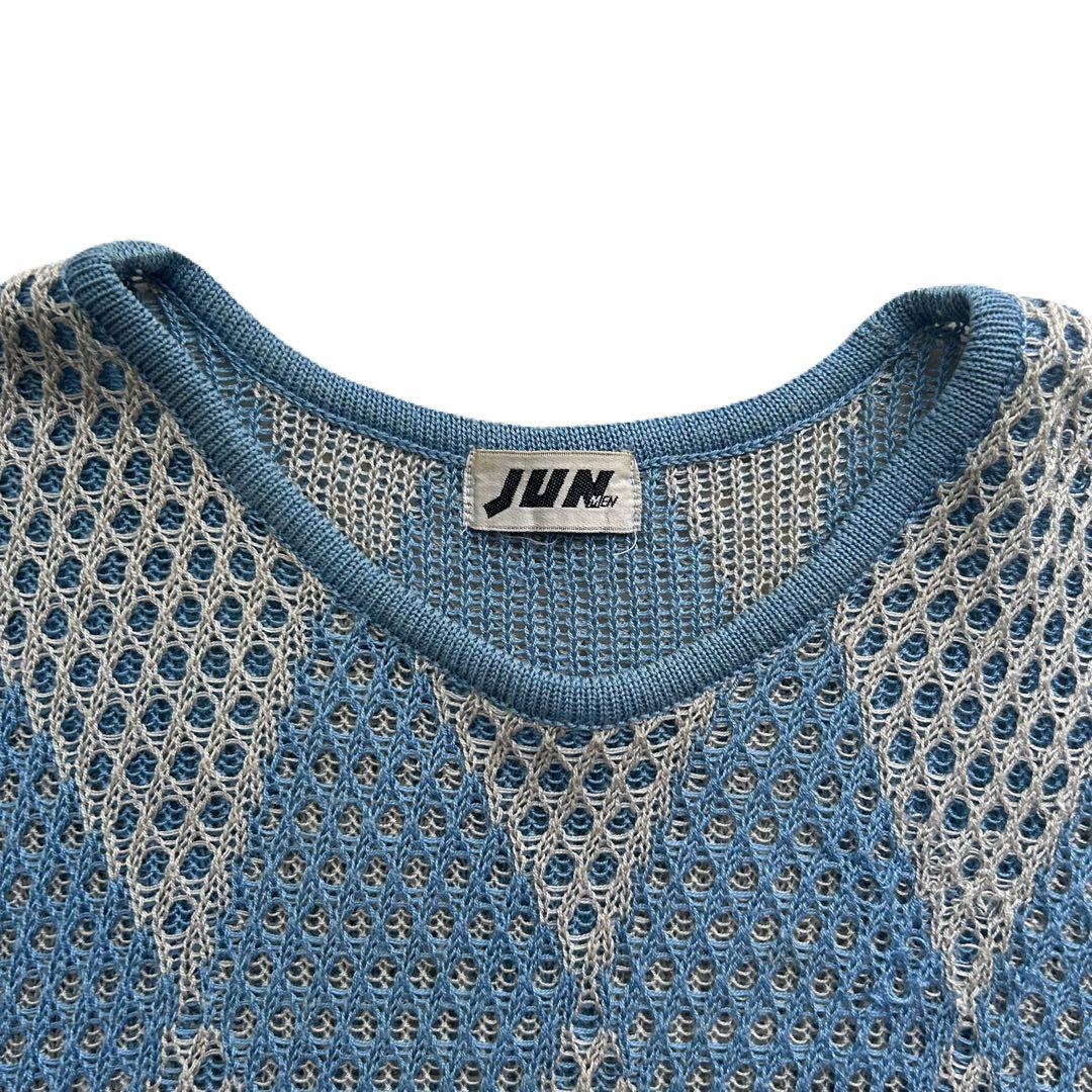 90s JUNMEN メッシュTシャツ アーガイル archive 希少