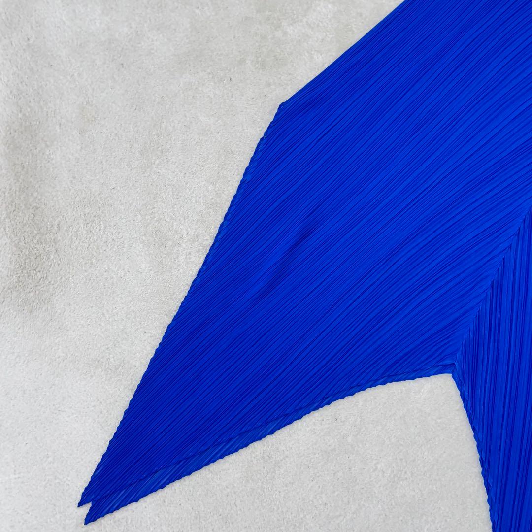 極美品✨ISSEY MIYAKE プリーツ　変形　チュニック　ブルー　Lサイズ