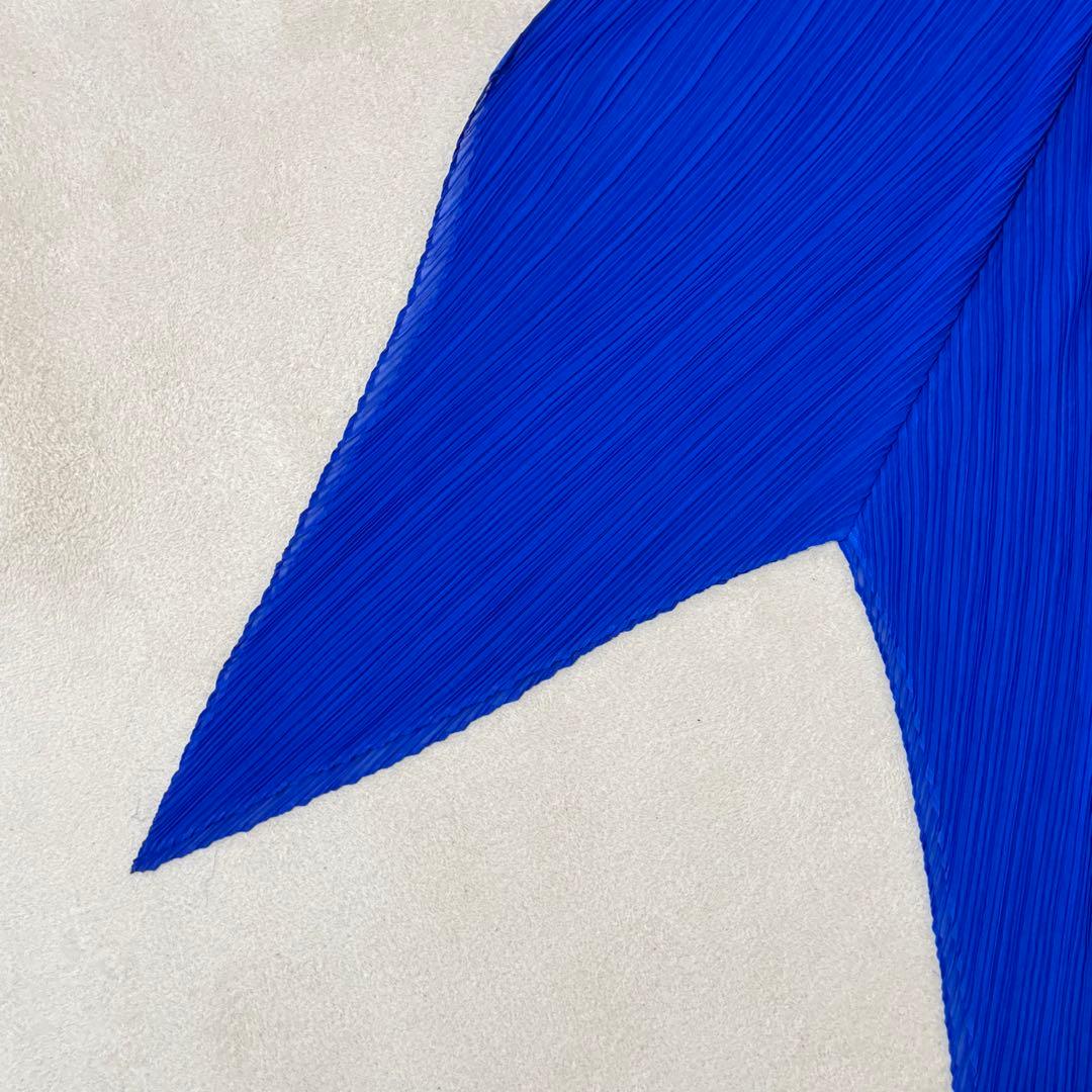 極美品✨ISSEY MIYAKE プリーツ　変形　チュニック　ブルー　Lサイズ