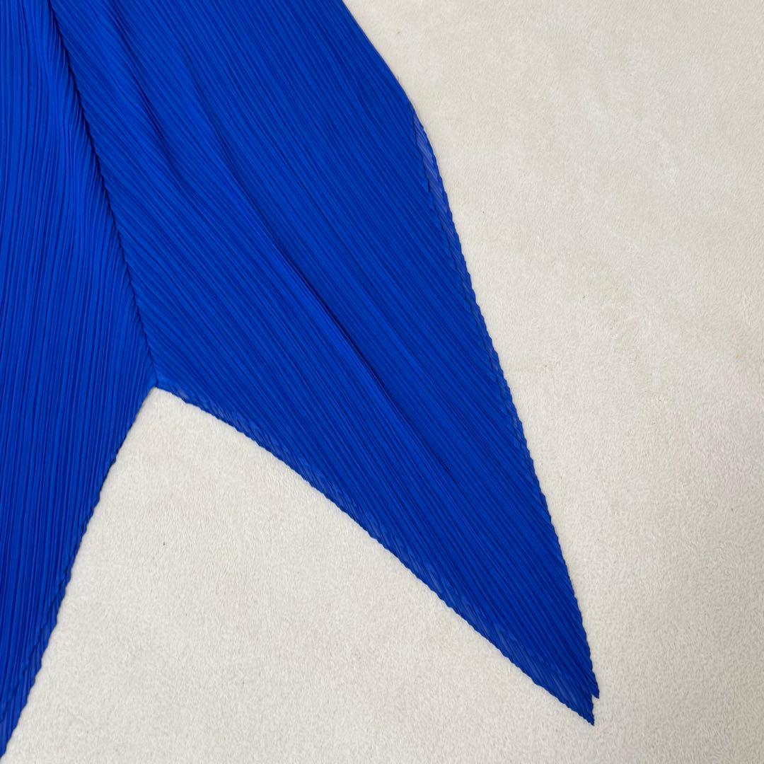 極美品✨ISSEY MIYAKE プリーツ　変形　チュニック　ブルー　Lサイズ