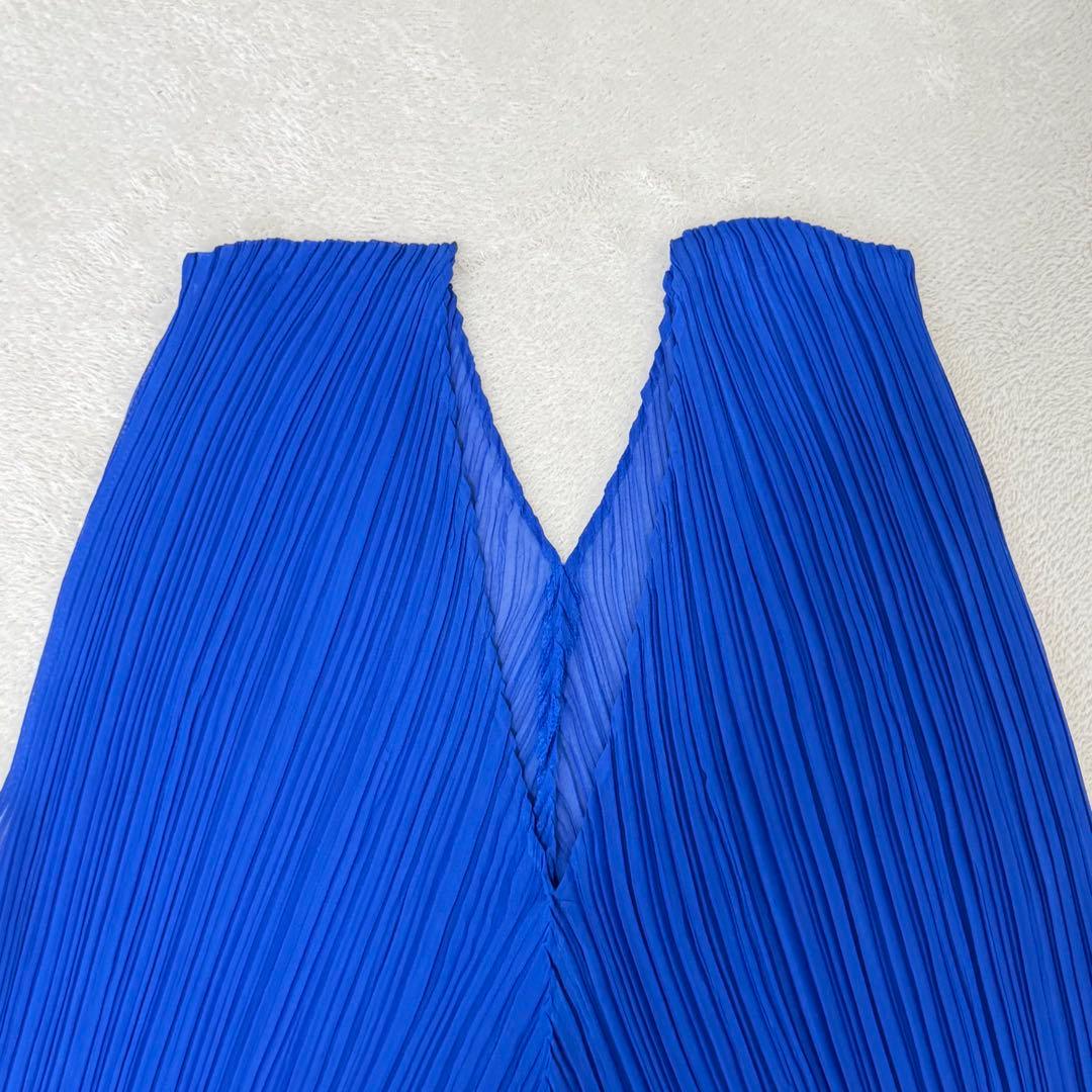 極美品✨ISSEY MIYAKE プリーツ　変形　チュニック　ブルー　Lサイズ