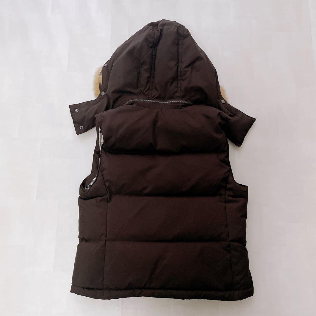 美品✨バーバリーロンドン ダウンベスト 3way ノバチェック フォックスファー