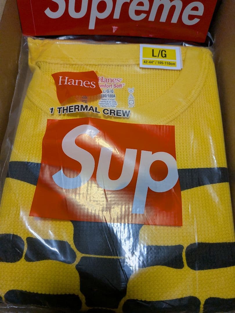 トップス Supreme Hanes Bones Thermal Crew L