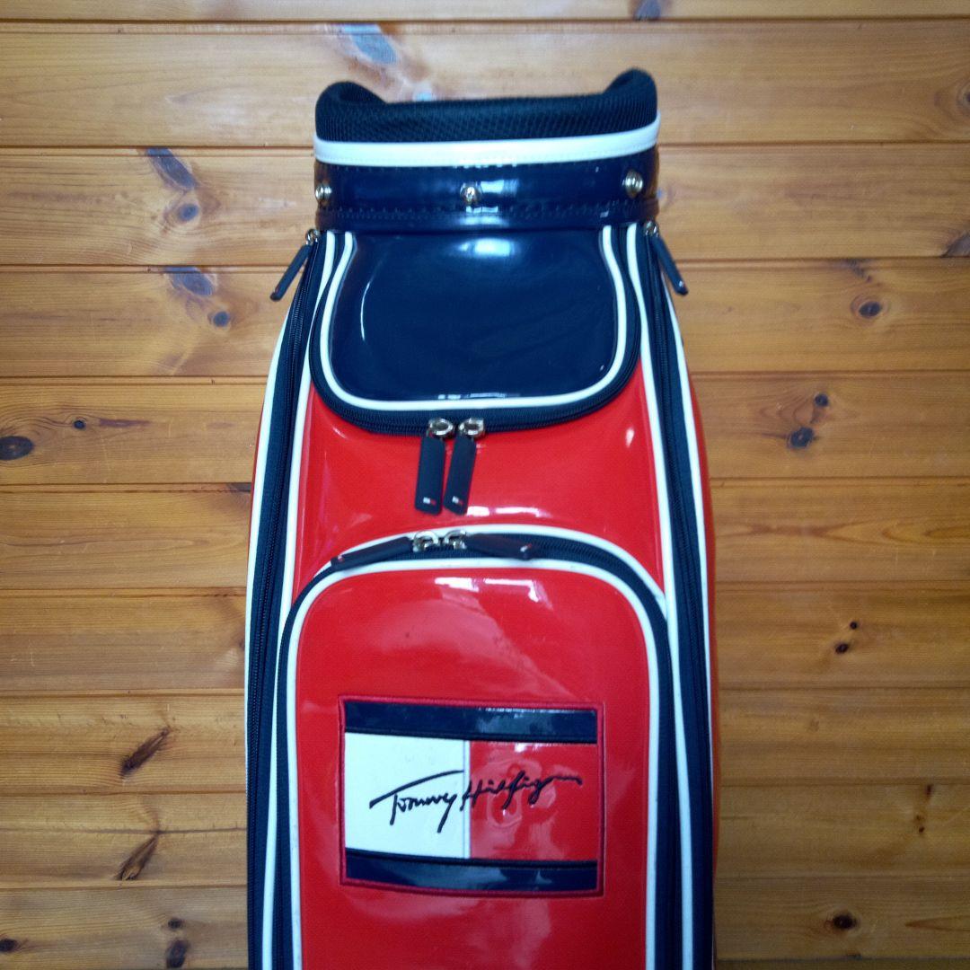 希少ロゴ　トミーヒルフィガー　キャディバッグ　2点式　ショルダー　9型　エナメル