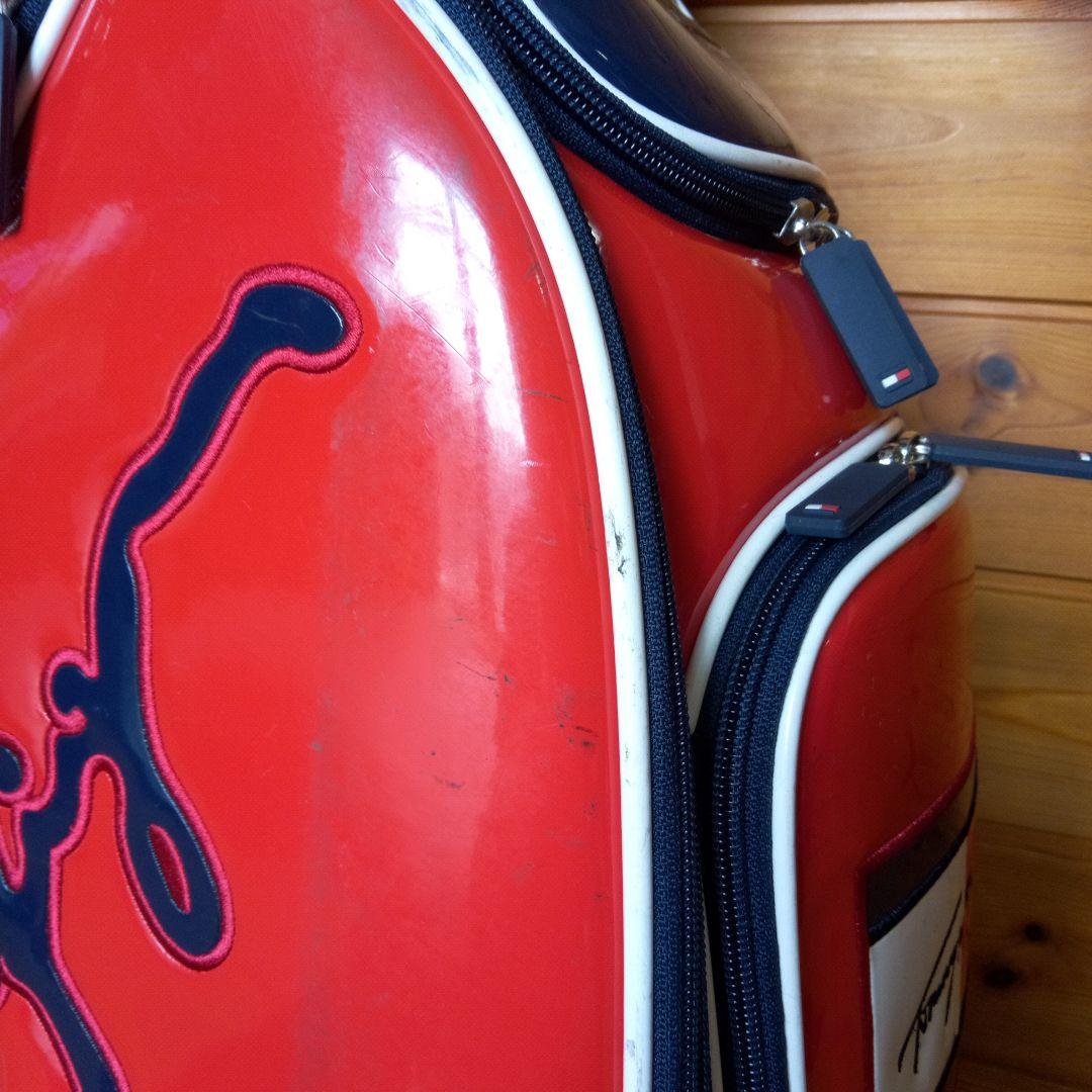 希少ロゴ　トミーヒルフィガー　キャディバッグ　2点式　ショルダー　9型　エナメル