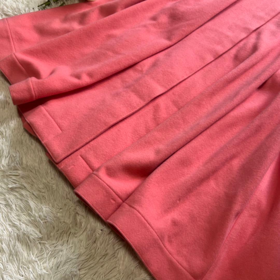 【美品】Christian Dior ロングコート サーモンピンク M フレア