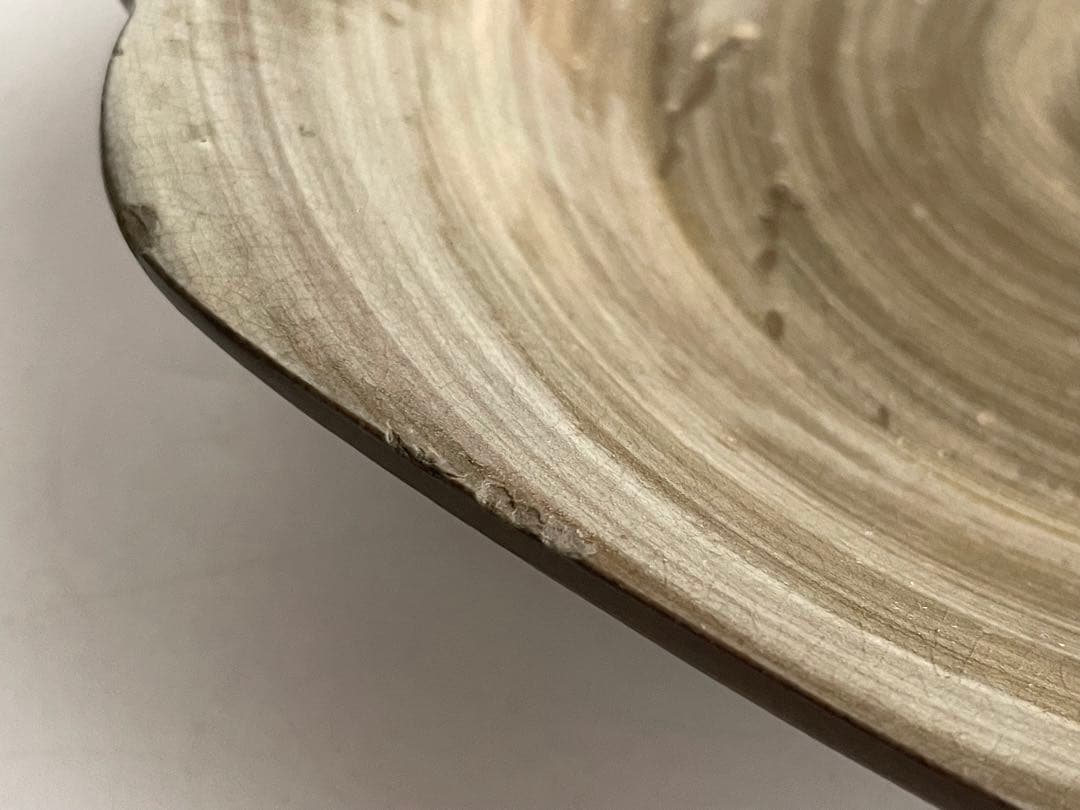 骨董　アンティーク　現川焼　現川　刷毛目　栗文様　隅入角皿　角皿　皿