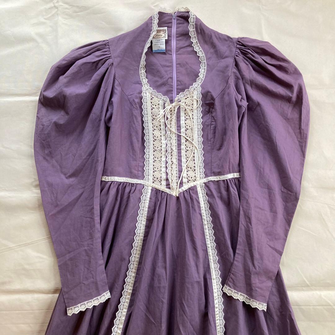 1970年代ヴィンテージ GUNNE SAX ティアードワンピース ラベンダー