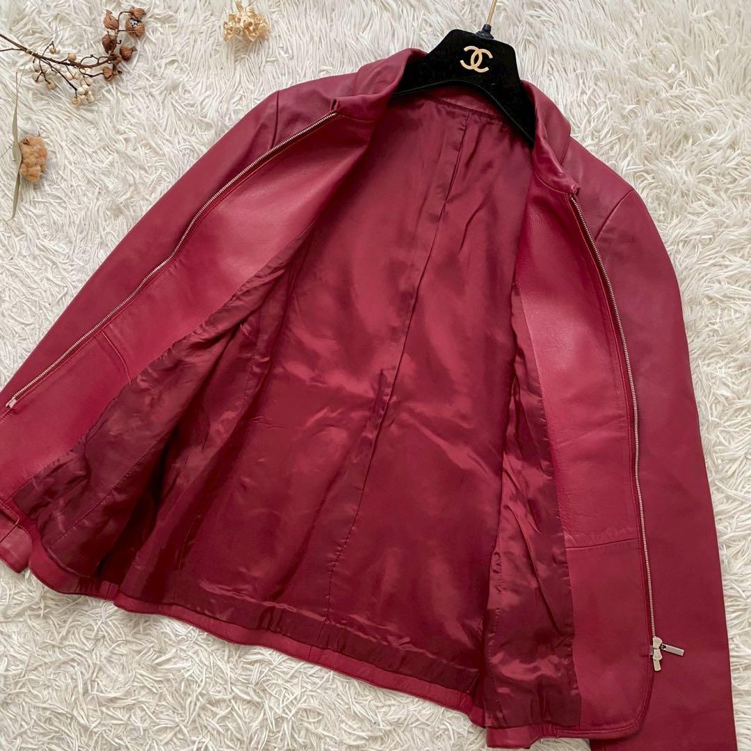 レリアン●極美品/2025トレンドカラー●イタリア製ラムレザージャケット M